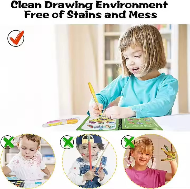 π¨ Magic Water Book Painting Drawing Coloring Board Book with Magic Water Pen