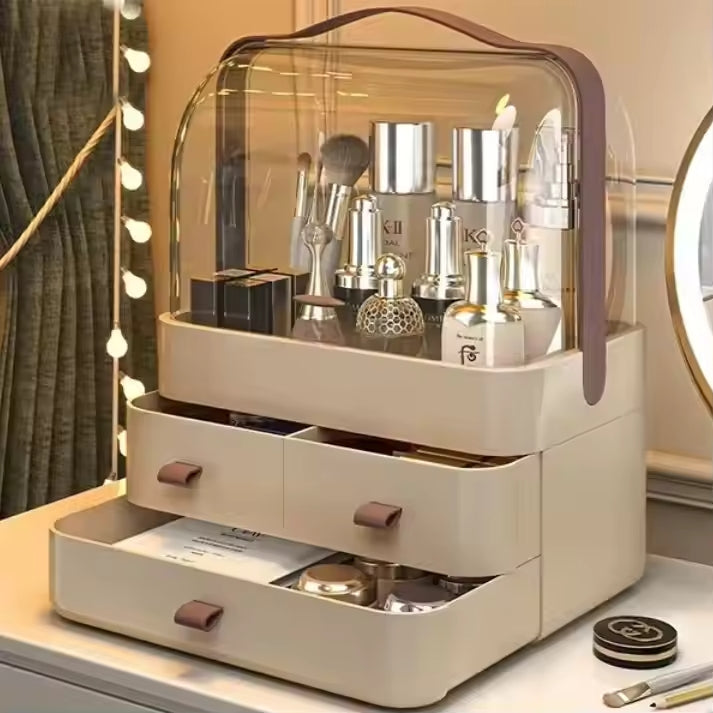 Acrylic Double Door Makeup & Cosmetic Organizer β Stylish, Dustproof & Spacious Storage Solution
