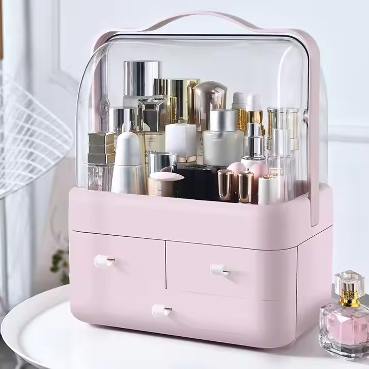 Acrylic Double Door Makeup & Cosmetic Organizer β Stylish, Dustproof & Spacious Storage Solution