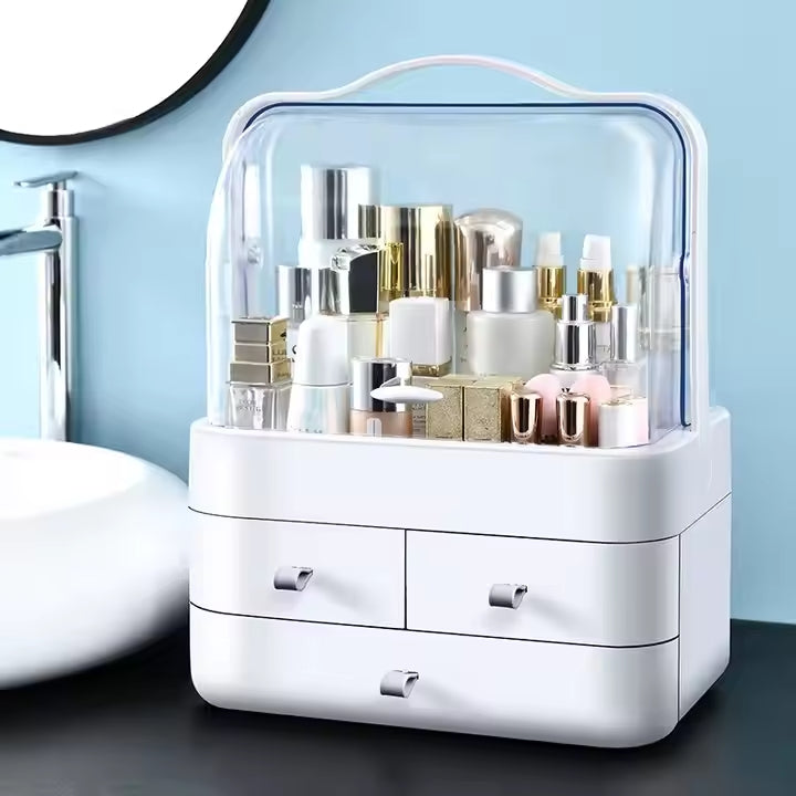 Acrylic Double Door Makeup & Cosmetic Organizer β Stylish, Dustproof & Spacious Storage Solution