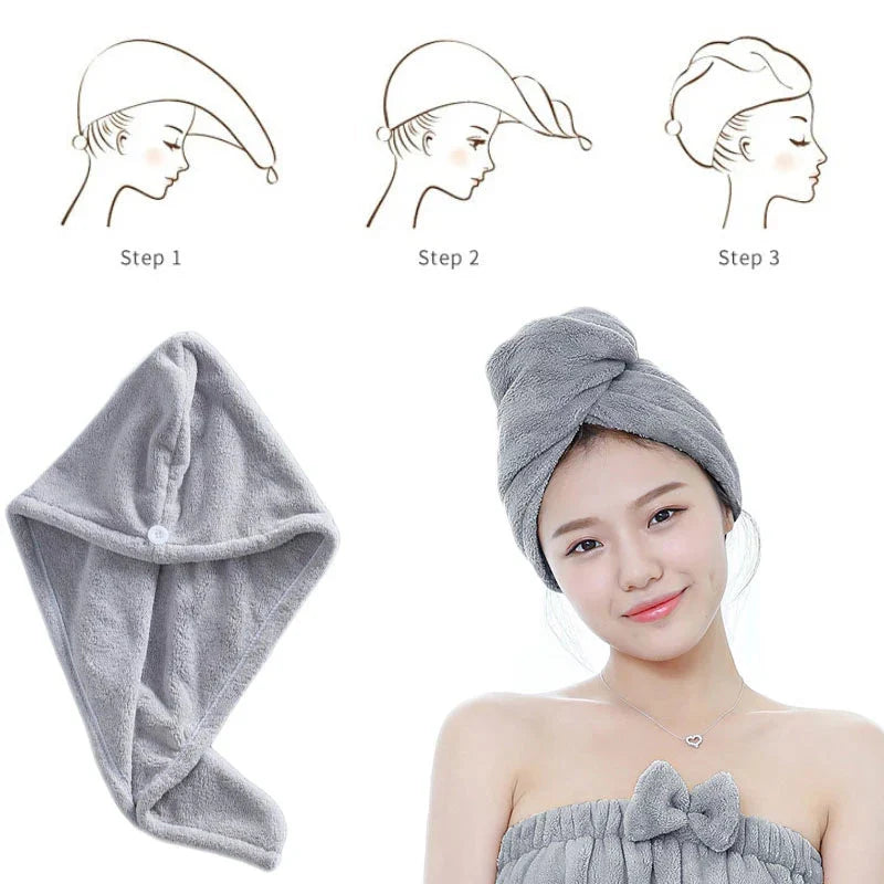 Imported Turby Towel Bath Towel β Super Absorbent & Quick-Drying Hair Cap (Random Color, 65cm)