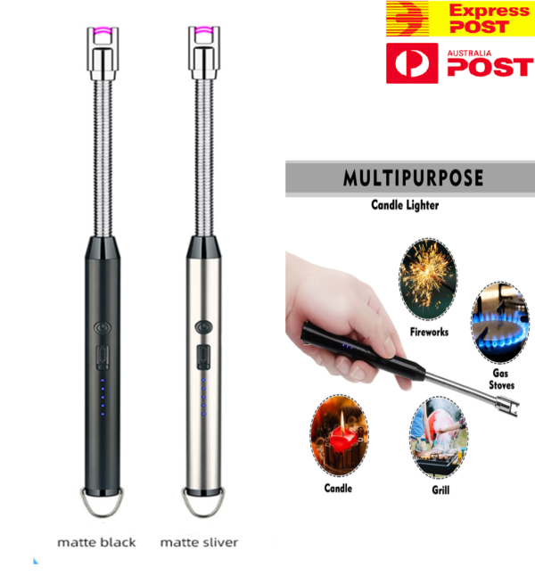 USB Rechargeable Arc Lighter β Flameless, Windproof Design with LED Battery Display & Safety Switch | 360Β° Rotating for Aromatherapy (Random Colors) π¬β¨