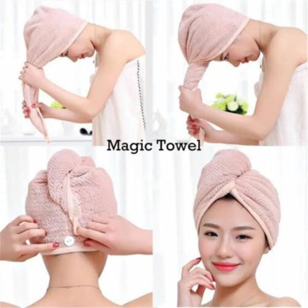 Imported Turby Towel Bath Towel β Super Absorbent & Quick-Drying Hair Cap (Random Color, 65cm)