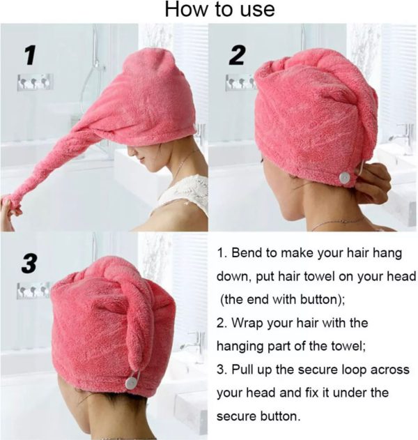 Imported Turby Towel Bath Towel β Super Absorbent & Quick-Drying Hair Cap (Random Color, 65cm)