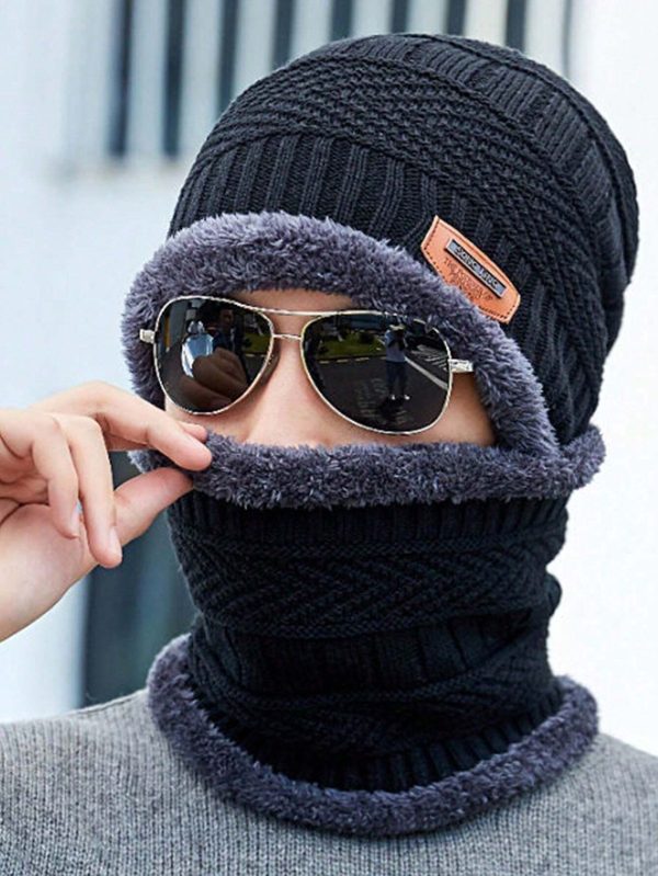 Winter Woolen Beanie Cap & Neck Warmer Combo β Stylish Head & Neck Protection for Men & Women (Random Color) β Free Delivery!