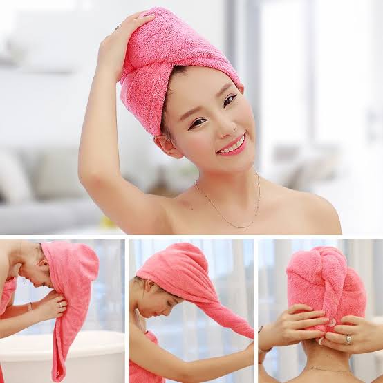 Imported Turby Towel Bath Towel β Super Absorbent & Quick-Drying Hair Cap (Random Color, 65cm)