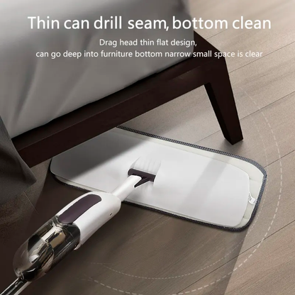 Magic Boom Spray mop for floor cleaning - 360° clean with removable microfiber mop pads & bottle for wet dry surface - Integrated Water Spray for Floor Cleaning, flat stick spray cleaner for home & office., Stainless Steel